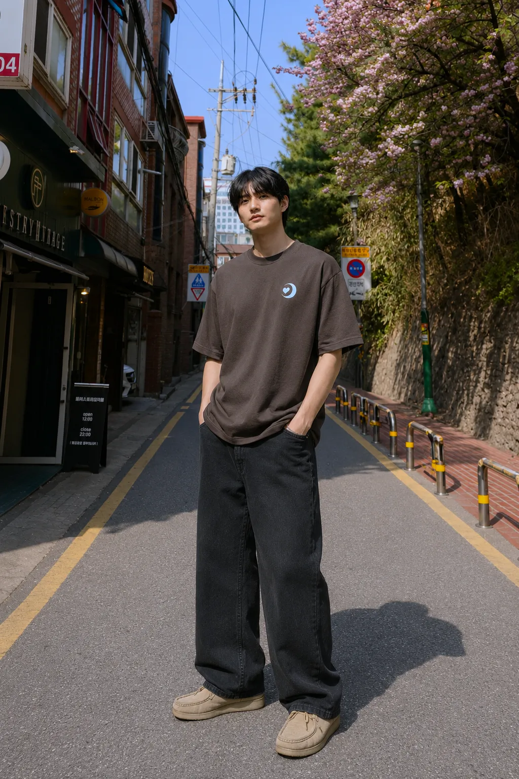 M.AA.R LOGO OVERSIZED TEE choco brown