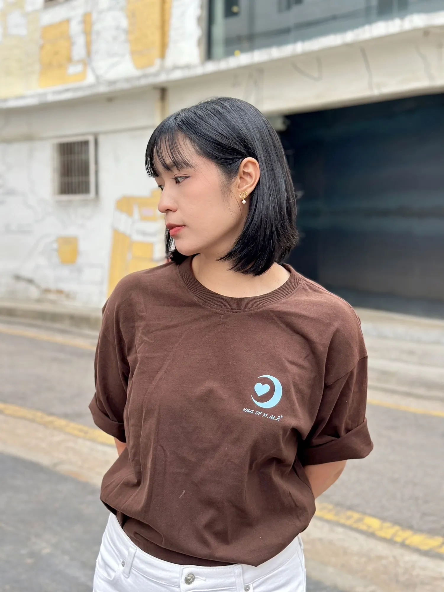M.AA.R CLASSIC LOGO OVERSIZED TEE choco brown - Oversize T-Shirt by Haus of Maar