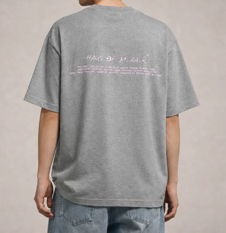 M.AA.R LOGO OVERSIZED TEE  top dyed gray 