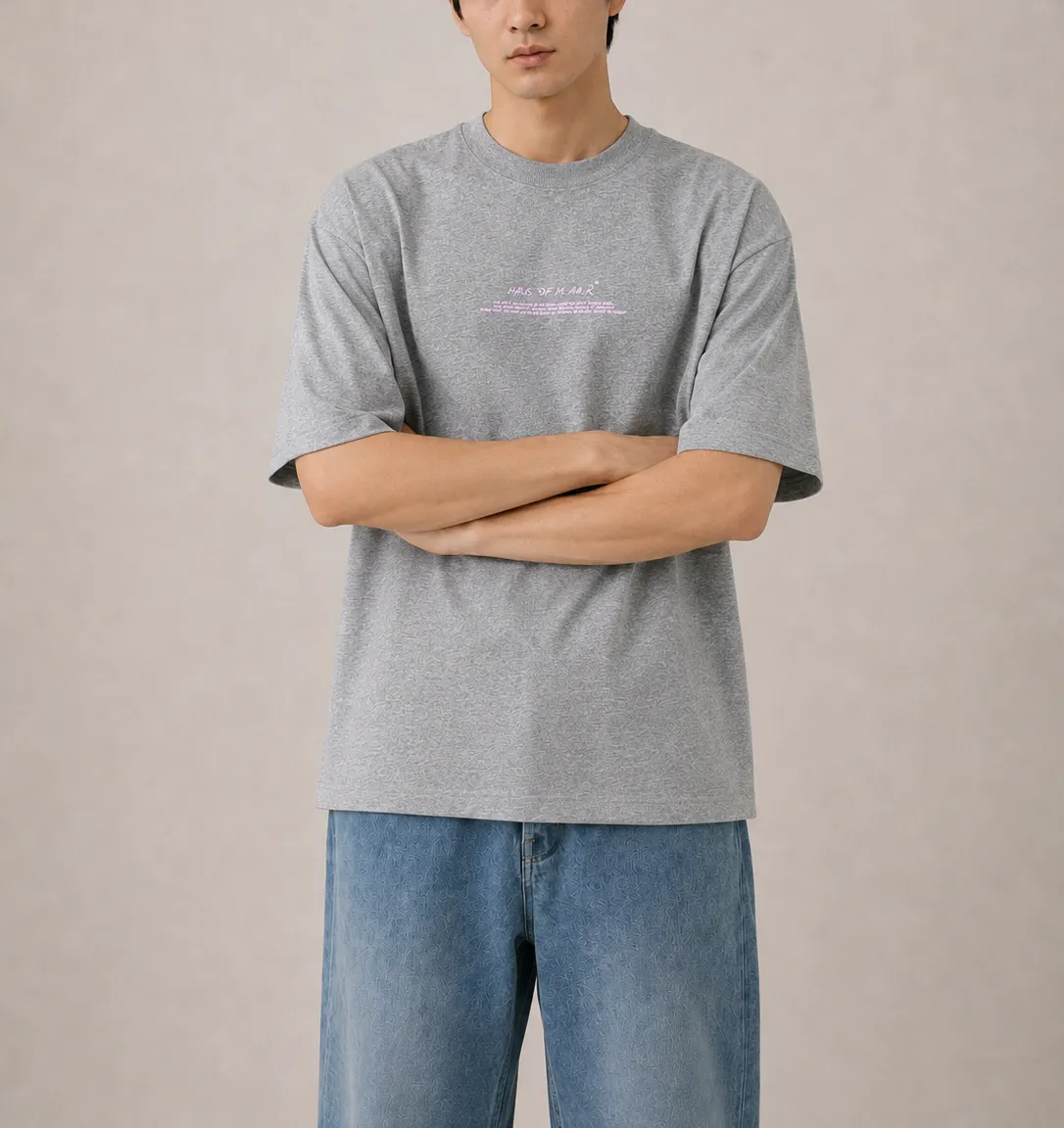 ARCHIVE LOGO OVERSIZED TEE top dyed gray - Oversize T-Shirt by Haus of Maar